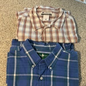 Bundle 2 PCs Hunt Club & Columbia  Short Sleeve Shirt Mens Size XL Tall men